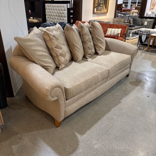 Used Transitional Fabric Roll Arm Sofa for sale on AptDeco
