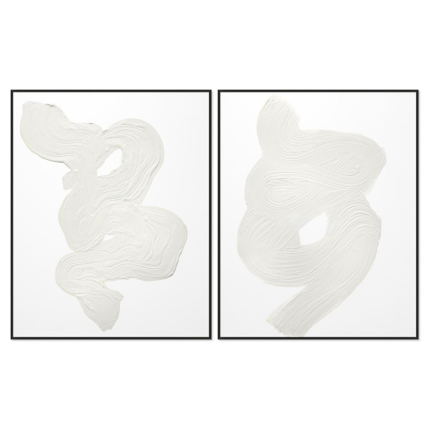 Williams Sonoma Neutral Swirl Wall Art Series of 2 - image-6