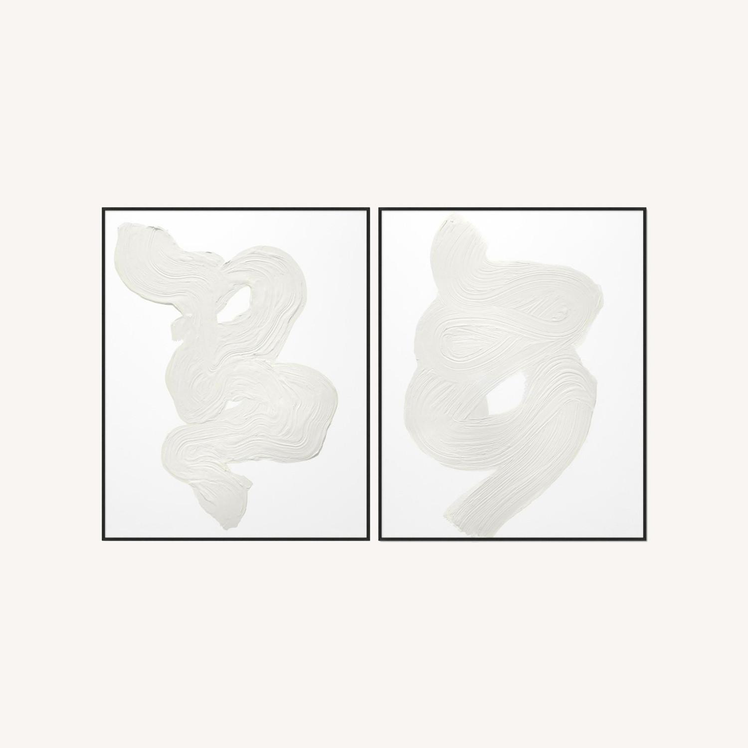 Williams Sonoma Neutral Swirl Wall Art Series of 2 - image-0