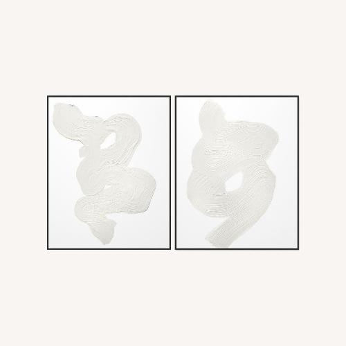 Used Williams Sonoma Neutral Swirl Wall Art Series of 2 for sale on AptDeco