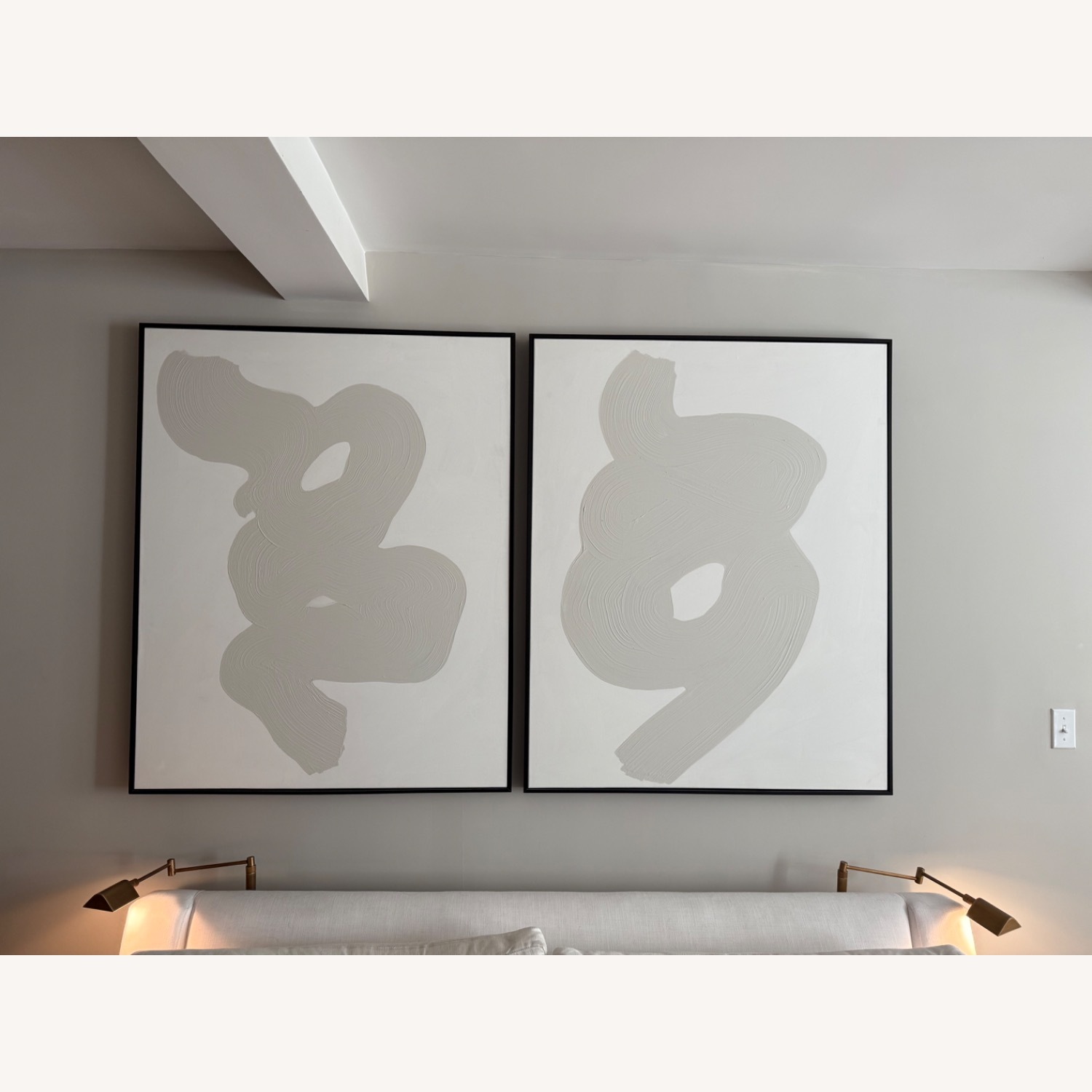 Williams Sonoma Neutral Swirl Wall Art Series of 2 - image-7