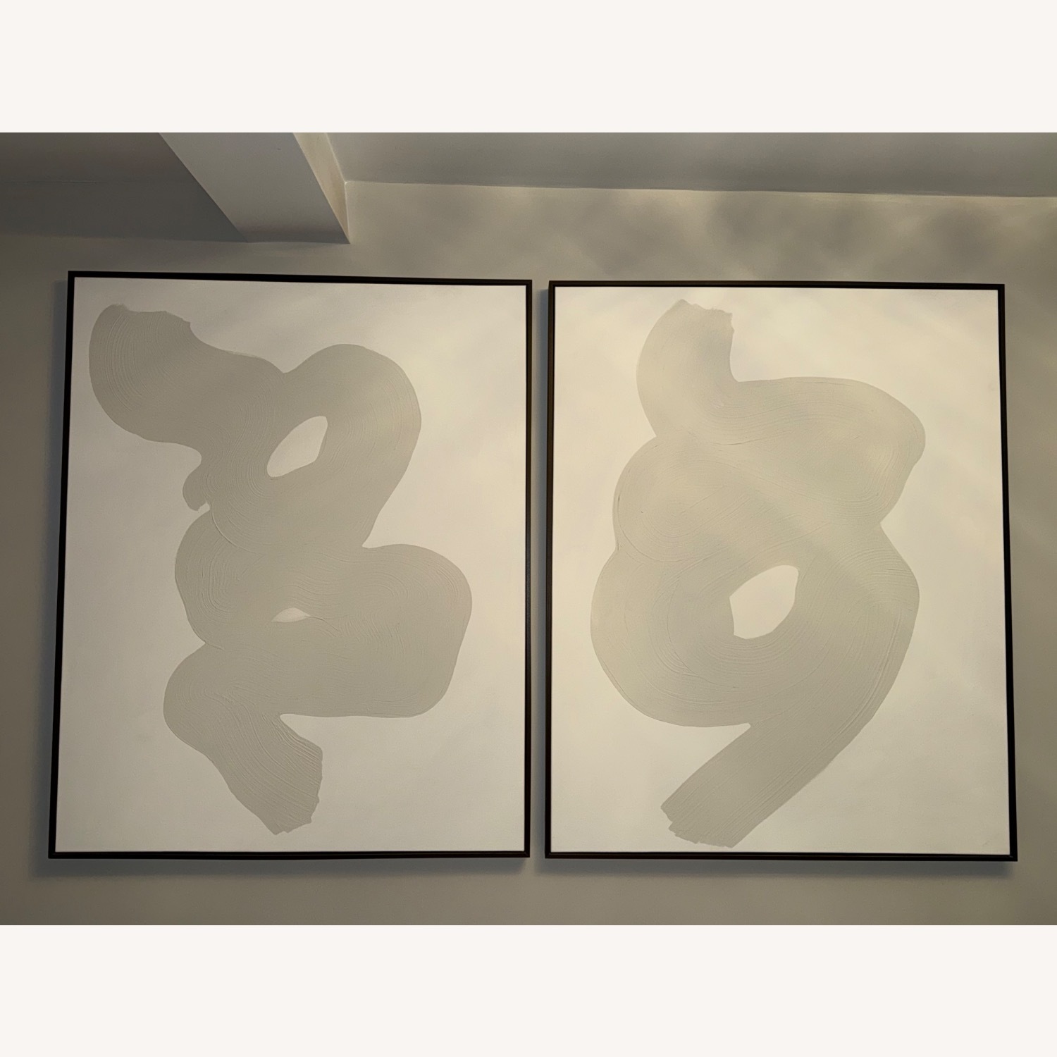 Williams Sonoma Neutral Swirl Wall Art Series of 2 - image-4