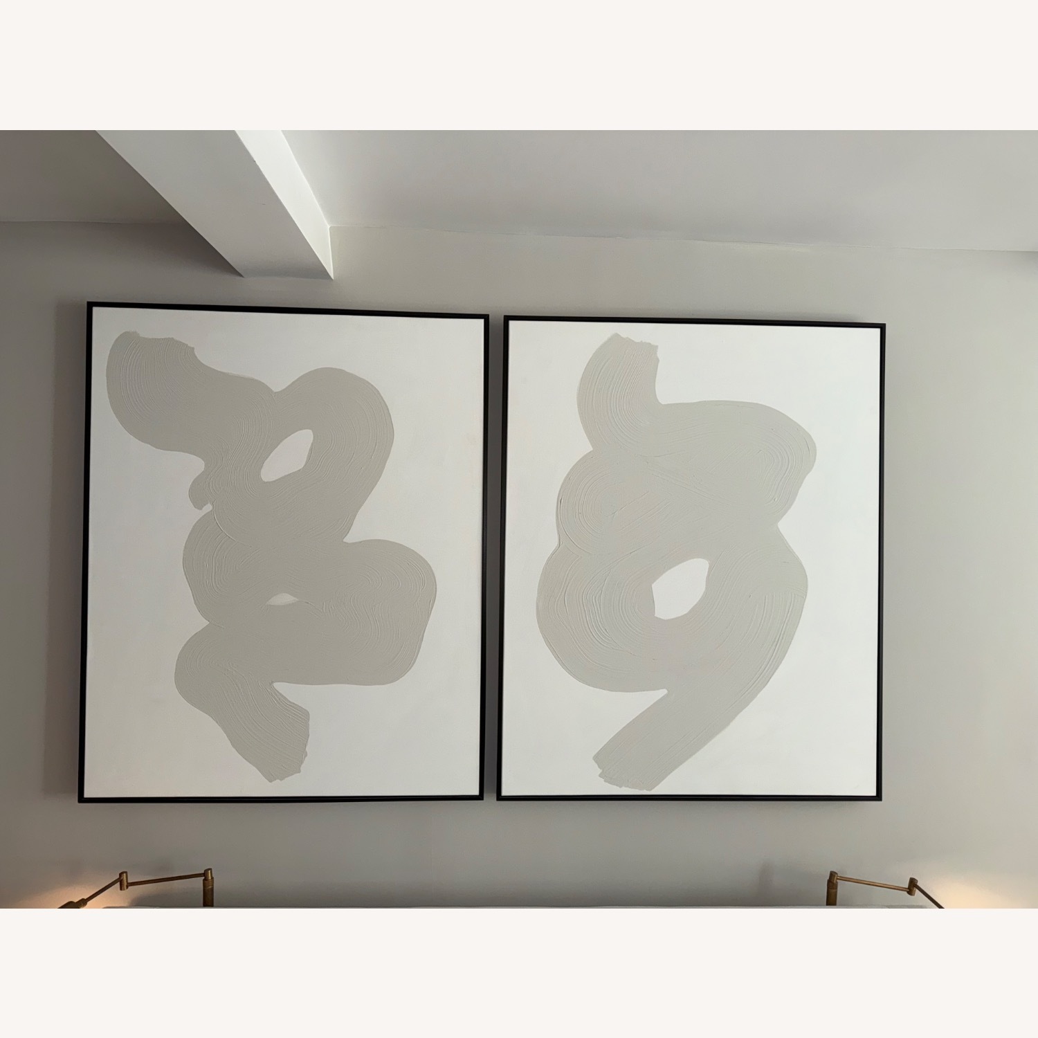 Williams Sonoma Neutral Swirl Wall Art Series of 2 - image-10