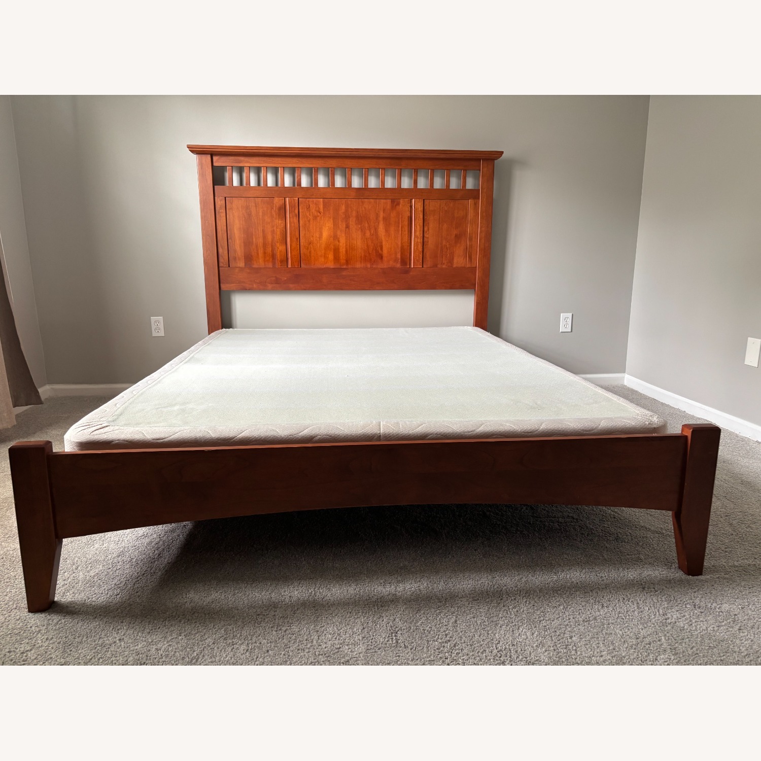 Pine Wood Queen Size Bed Frame - image-1