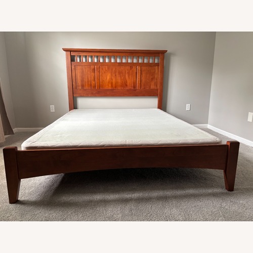 Used Pine Wood Queen Size Bed Frame for sale on AptDeco