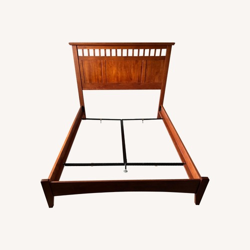 Used Pine Wood Queen Size Bed Frame for sale on AptDeco