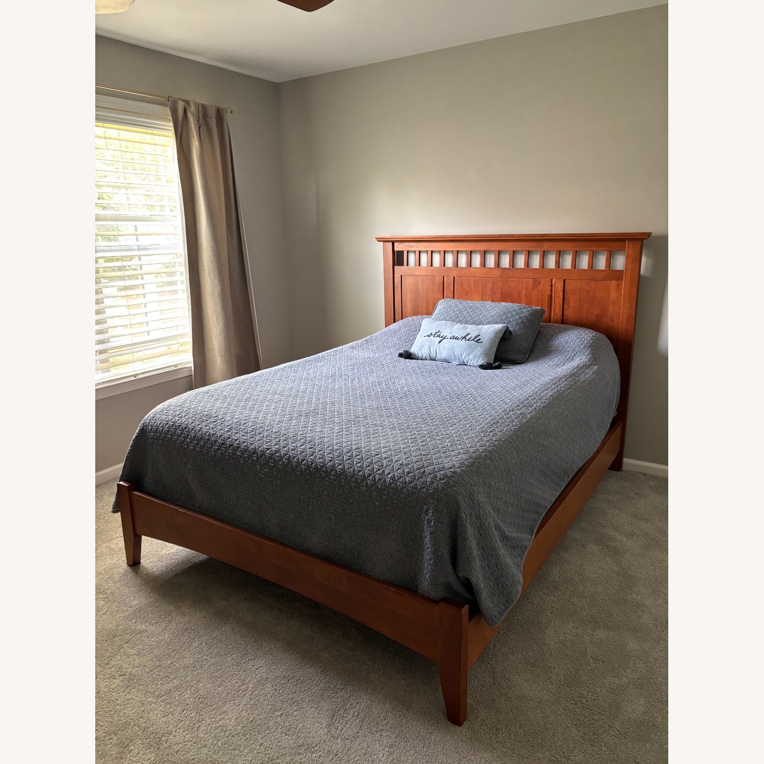 Pine Wood Queen Size Bed Frame - image-8