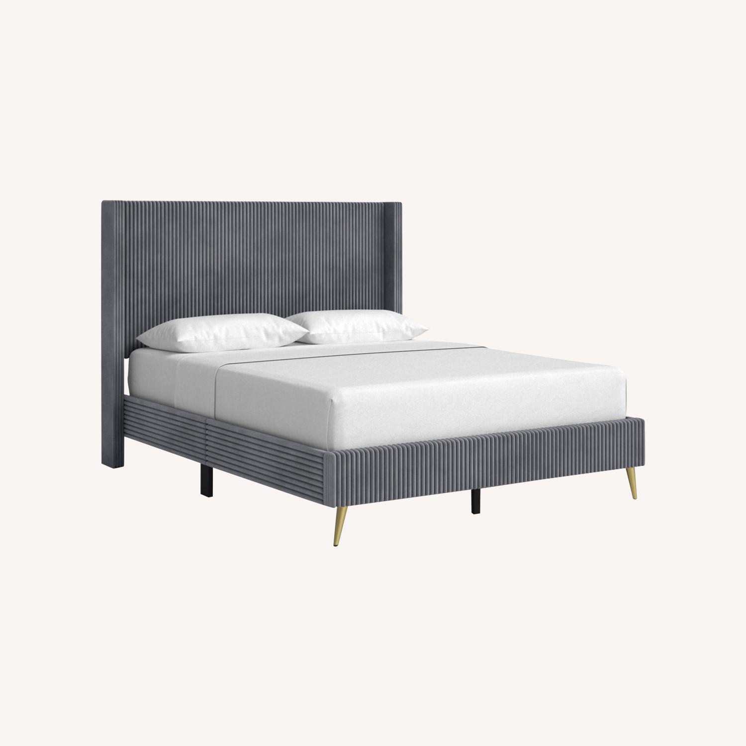 Andretta Upholstered Wingback Bed - image-0