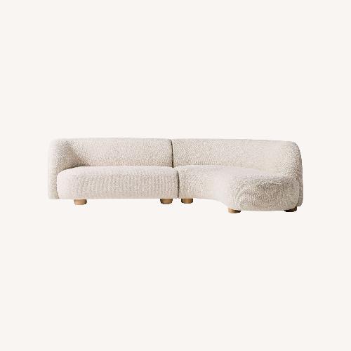 Used West Elm Laurent Alabaster Boucle Chaise Sectional for sale on AptDeco