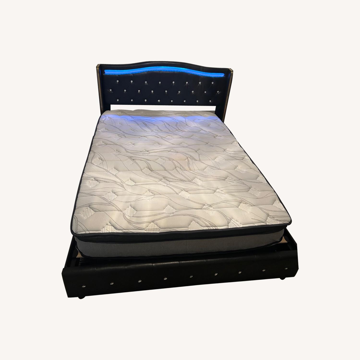 Wayfair Black Leather Queen Bed - image-0