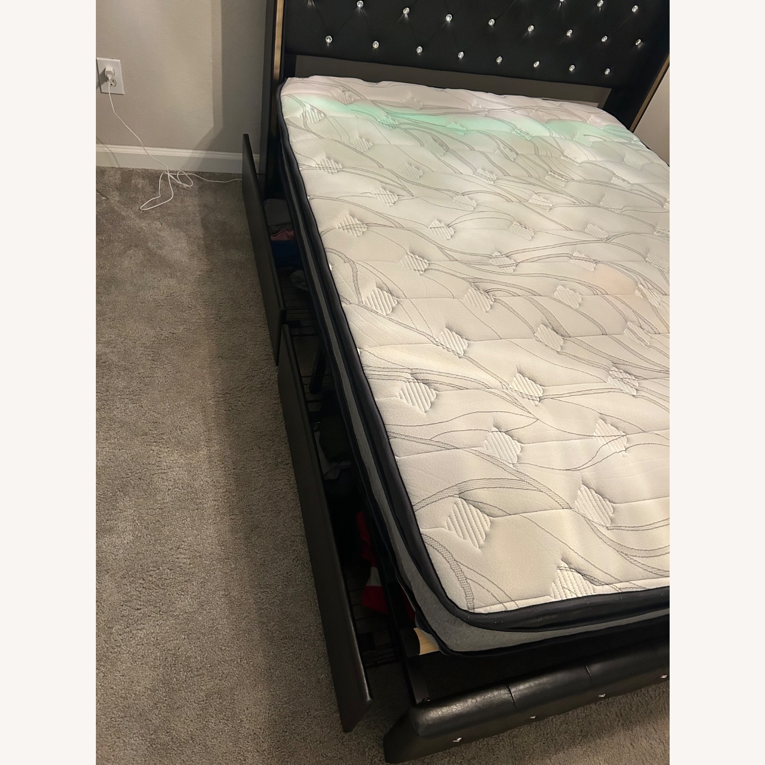 Wayfair Black Leather Queen Bed - image-3