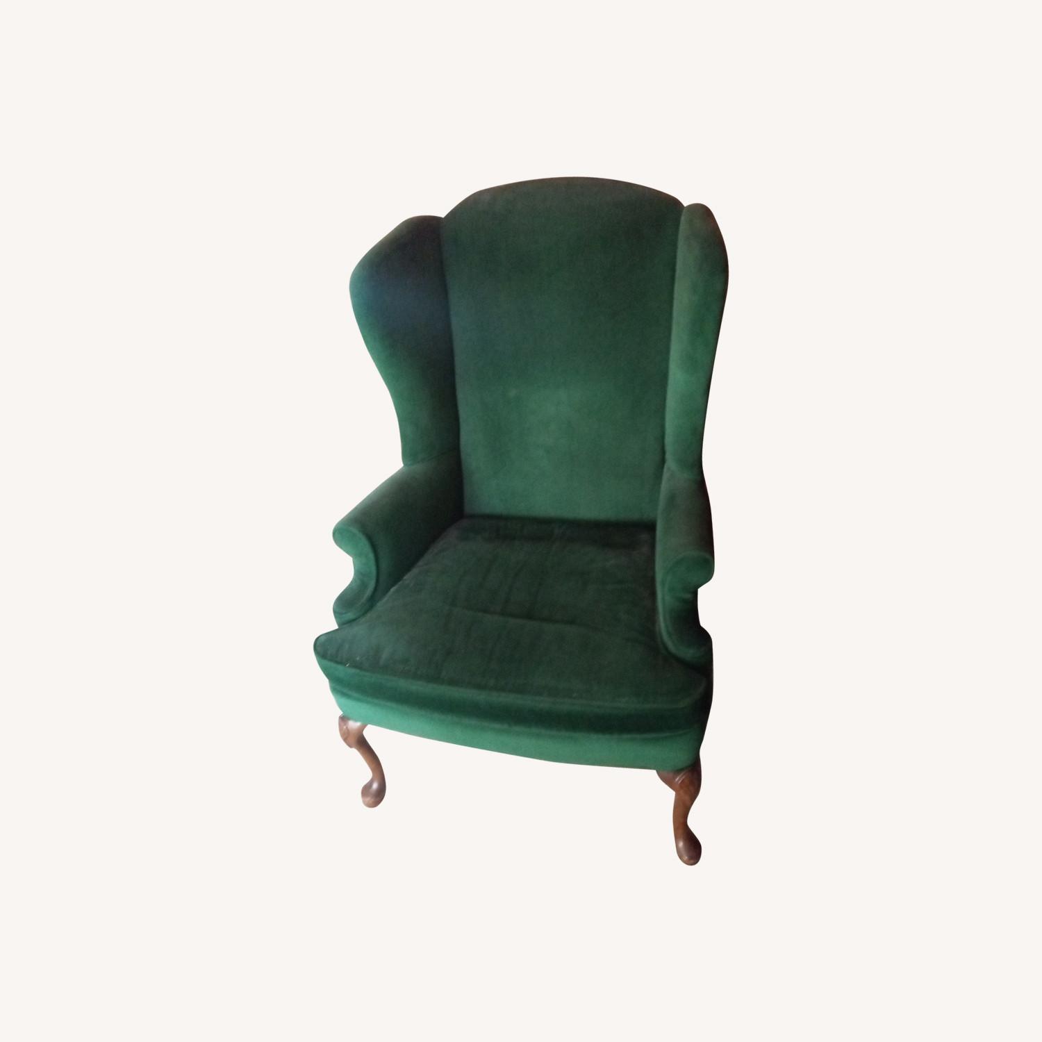 Green Velvet Accent Chair - image-0