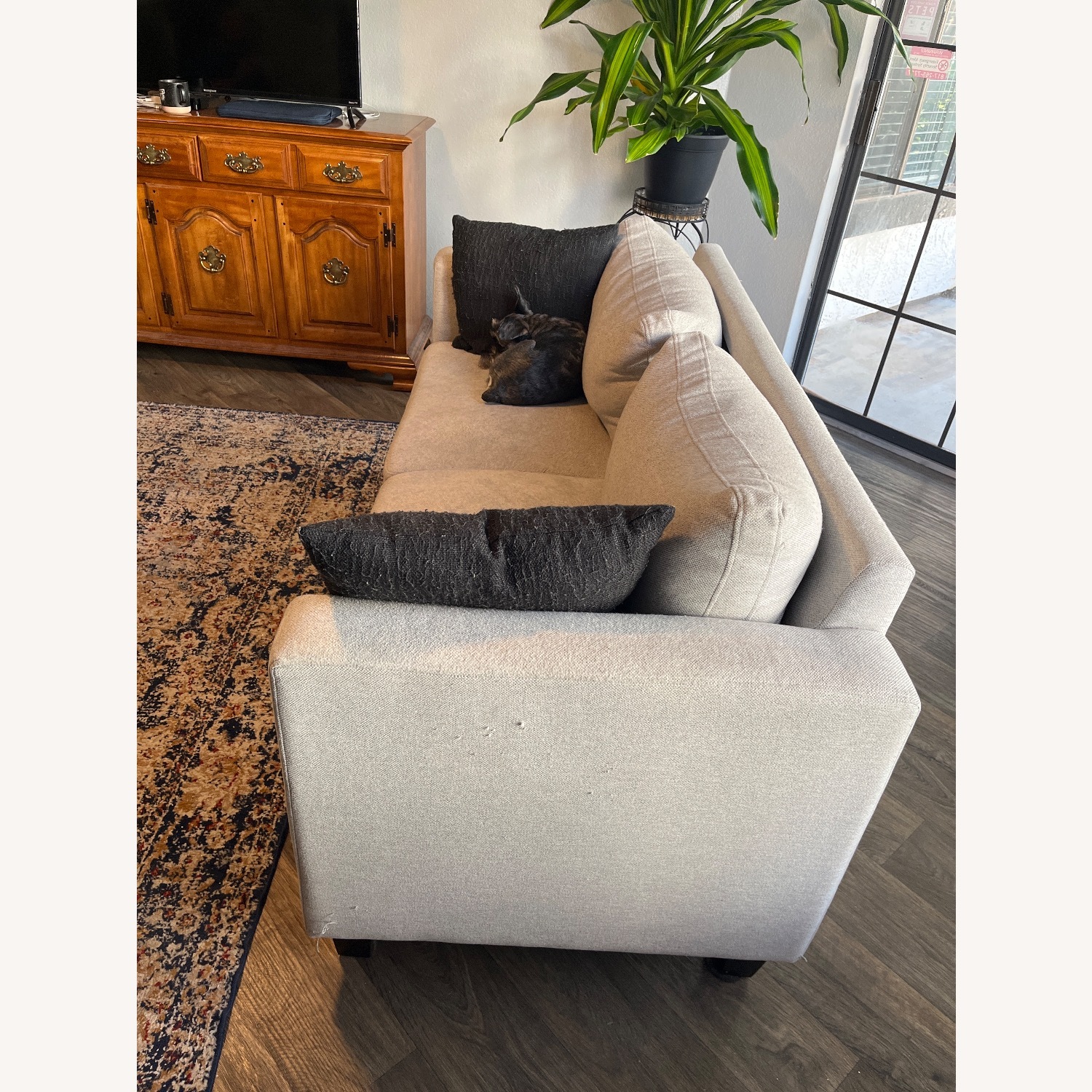 At Home Honeybloom Light Gray Fabric Loveseat - image-2