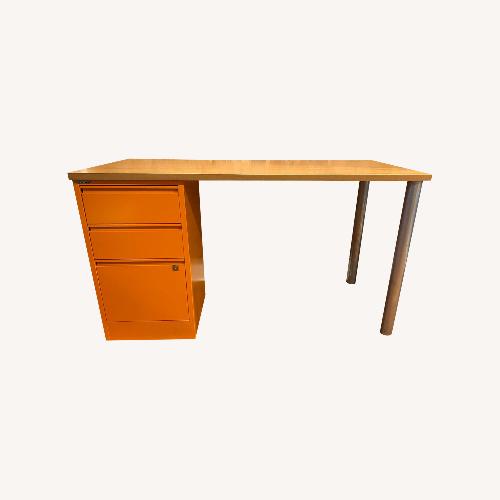 Used Bisley Orange Desk for sale on AptDeco