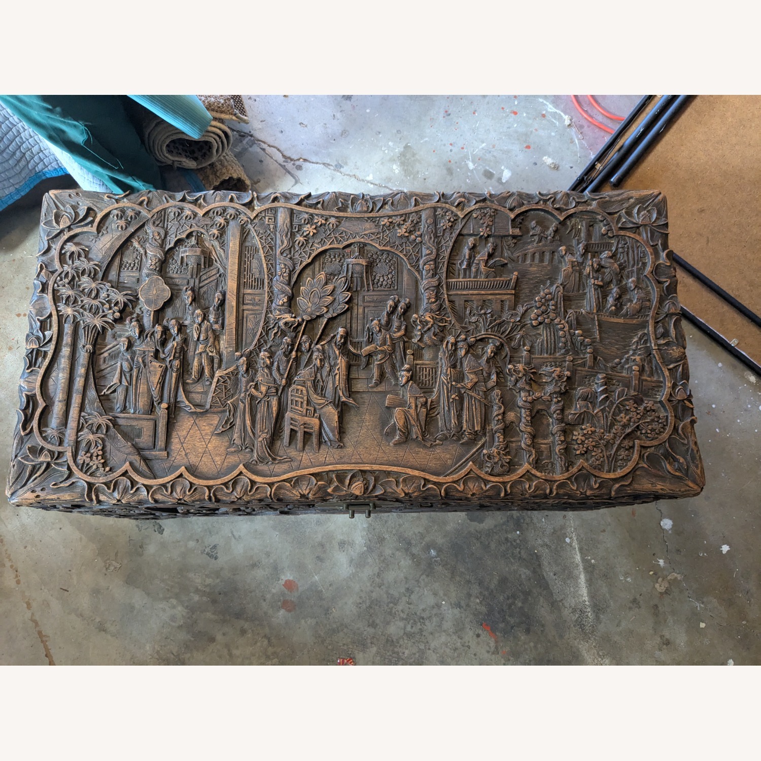 Vintage/Antique Finds Dark Brown Wood Chest - image-6