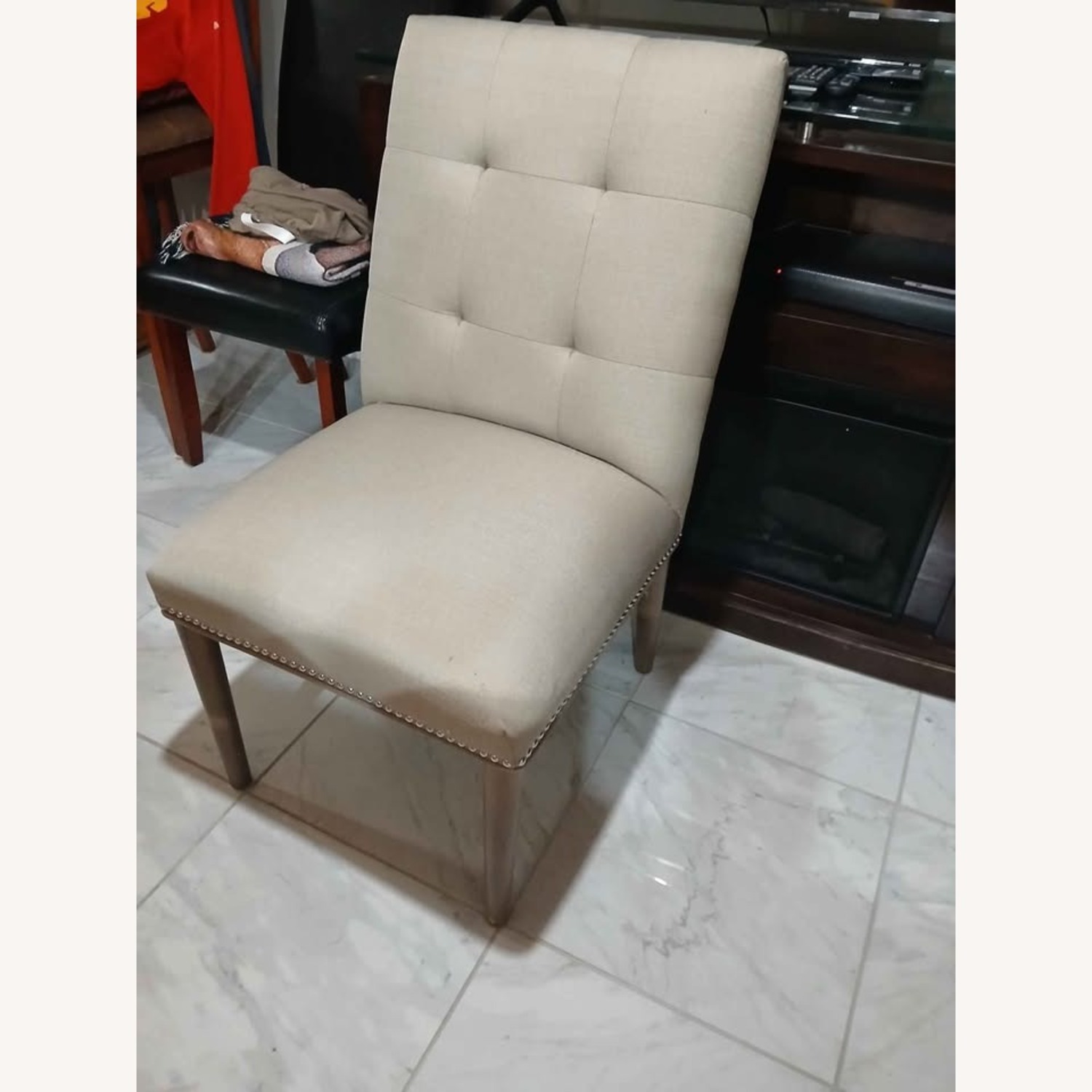 Pair of Beige Accent Chairs - image-3