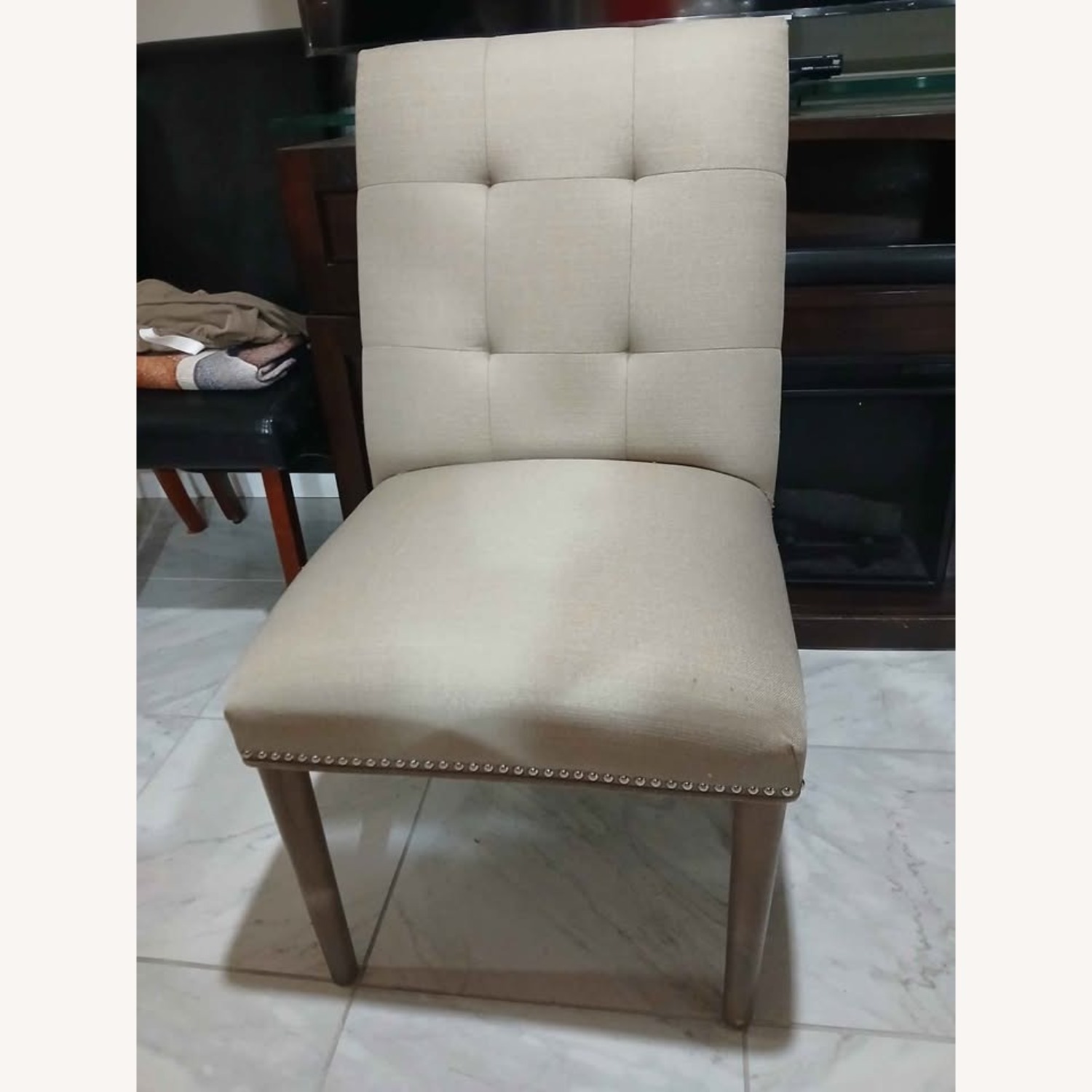 Pair of Beige Accent Chairs - image-4