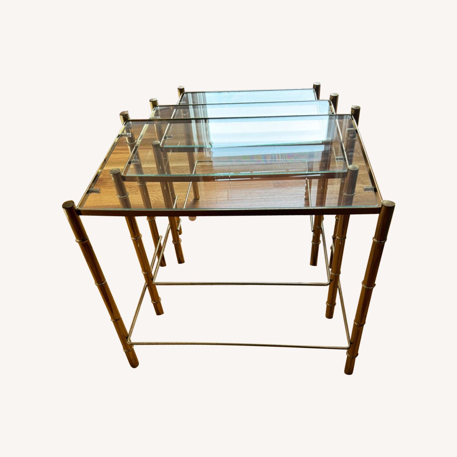 Vintage/Antiques 1970s Brass Nesting Side Tables - image-0