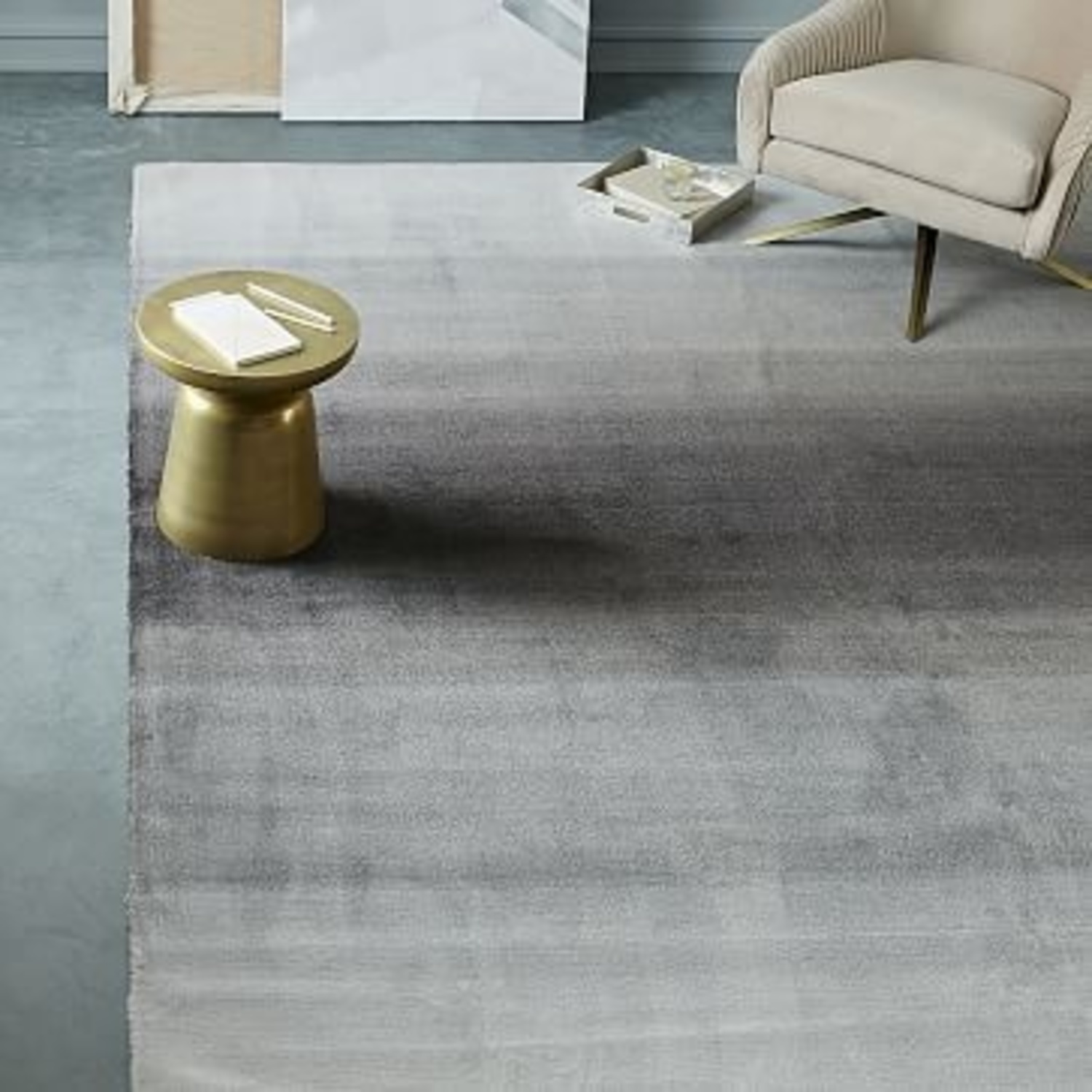 West Elm Horizon Blue Wool Area Rug 8' x 10' - image-9