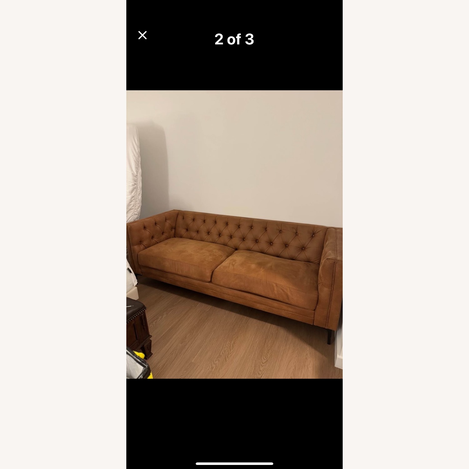 Faux Leather Sofa Couch with Metal Legs - image-2