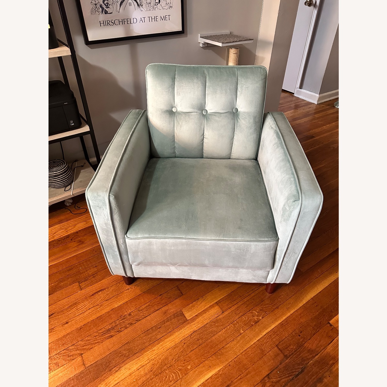 Mercury Row Green Velvet Armchair - image-4