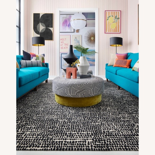 Used FLOR Carpet Tiles Black & Cream for sale on AptDeco