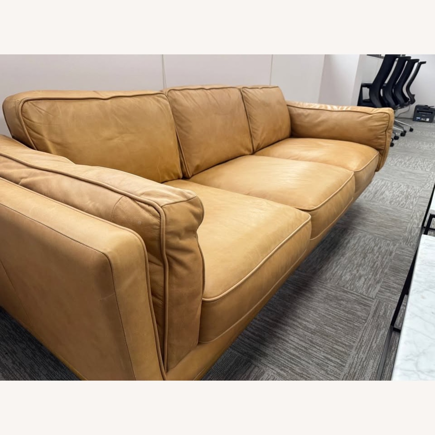 West Elm Zander Leather 3+ Seater Sofa - image-4