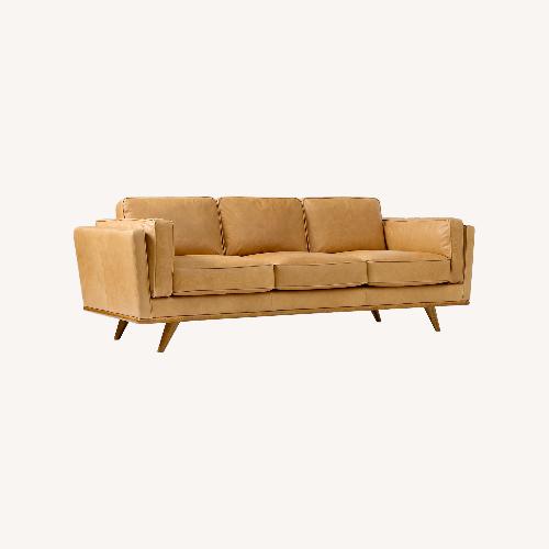 Used West Elm Zander Leather 3+ Seater Sofa for sale on AptDeco