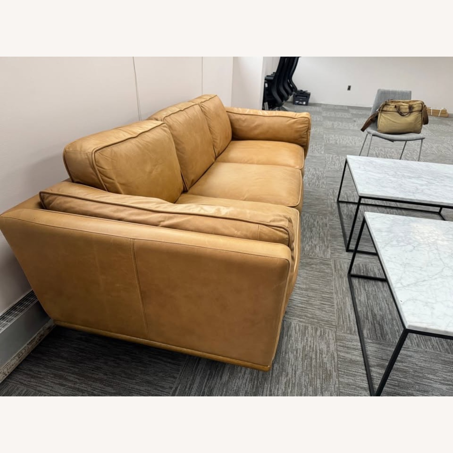 West Elm Zander Leather 3+ Seater Sofa - image-2