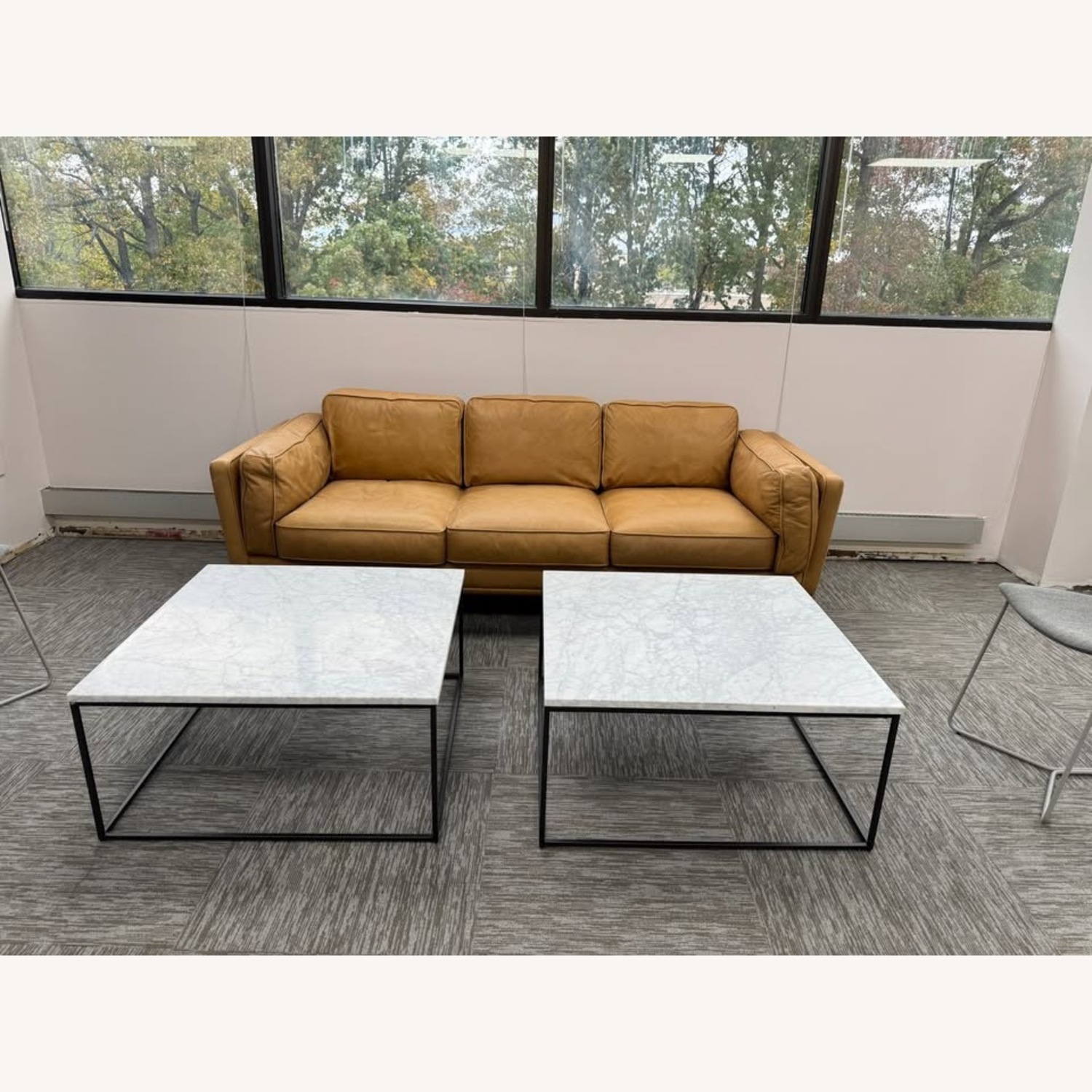 West Elm Zander Leather 3+ Seater Sofa - image-5