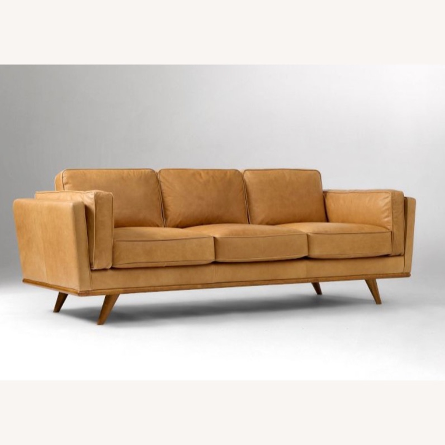 West Elm Zander Leather 3+ Seater Sofa - image-3