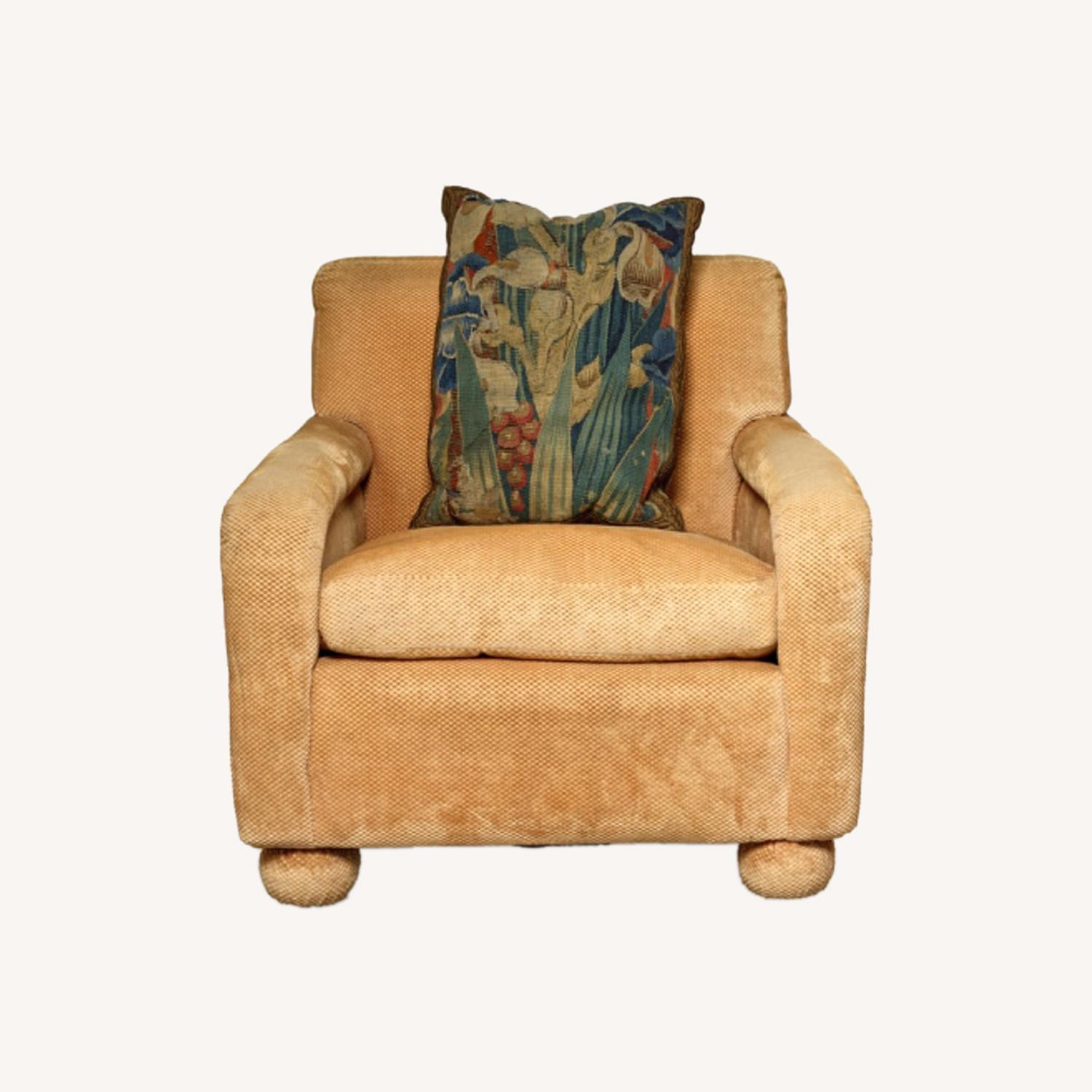 Barbara Walter's Chenille Upholstered Armchairs - image-0