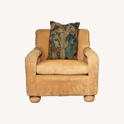 Used Barbara Walter's Chenille Upholstered Armchairs for sale on AptDeco