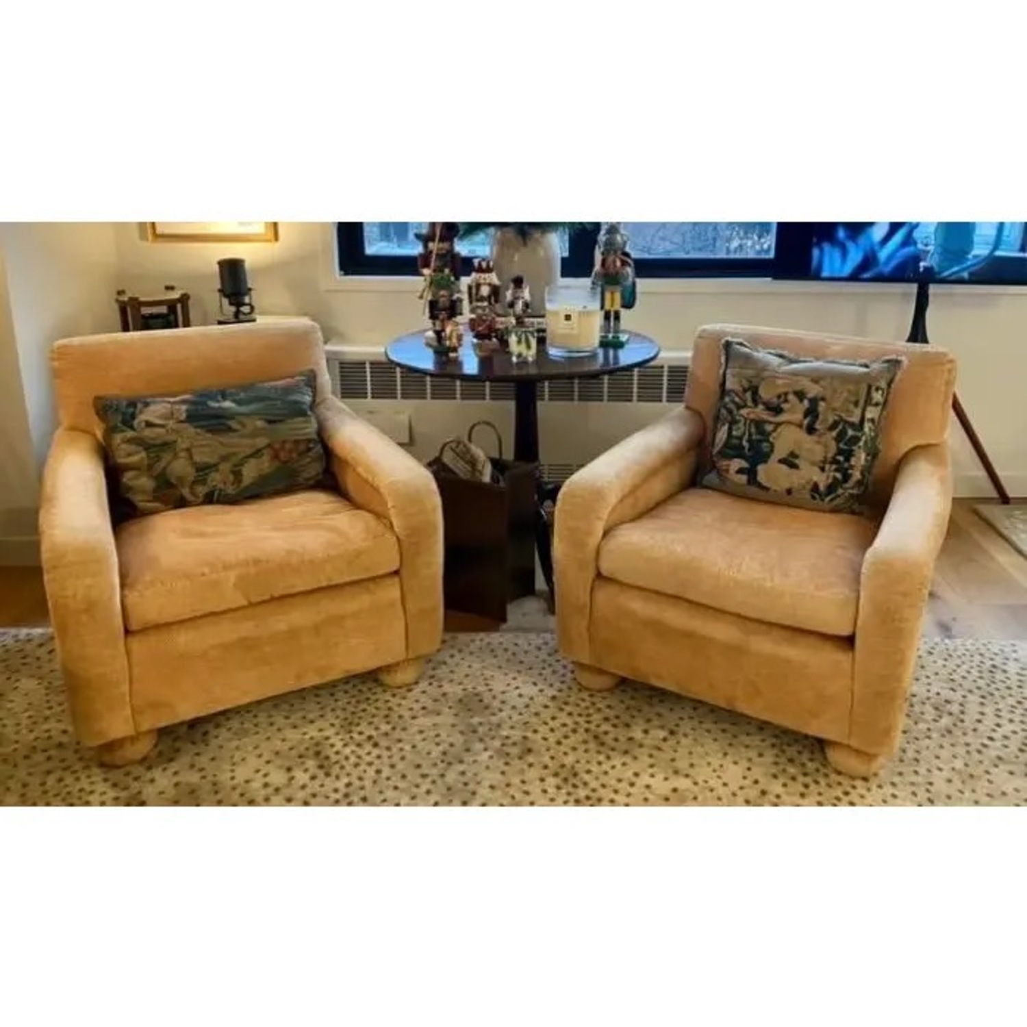 Barbara Walter's Chenille Upholstered Armchairs - image-2