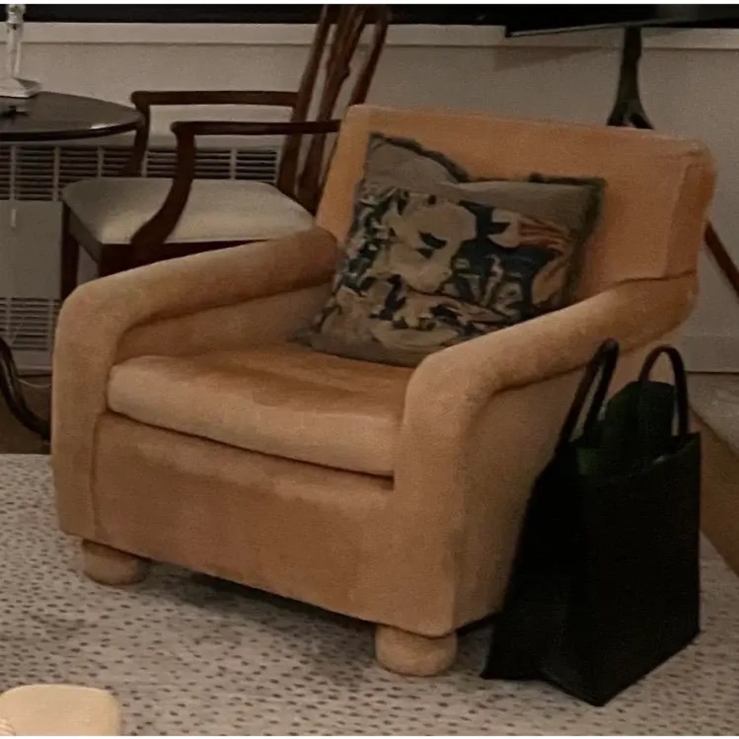 Barbara Walter's Chenille Upholstered Armchairs - image-3