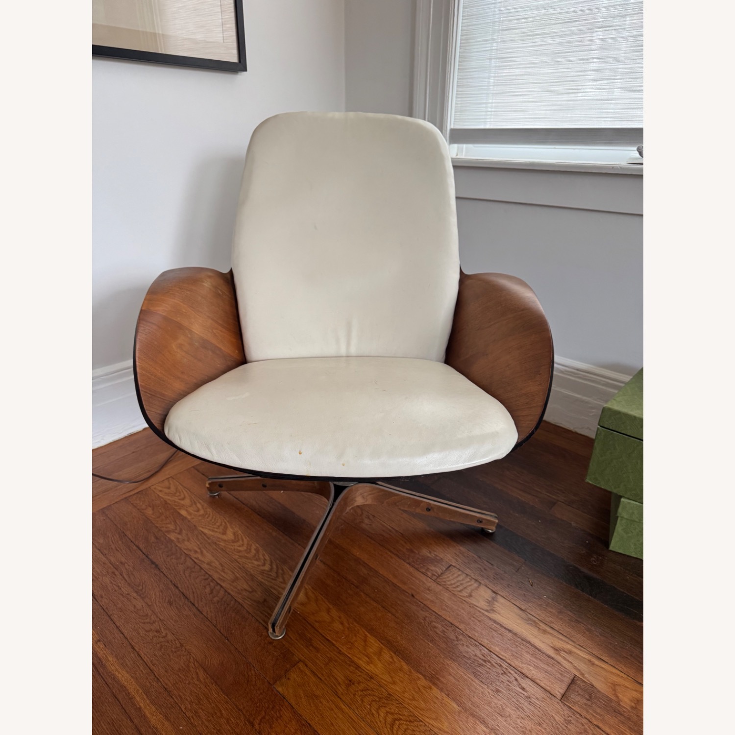 Vintage/Antique Dark Brown Wood Armchair - image-1