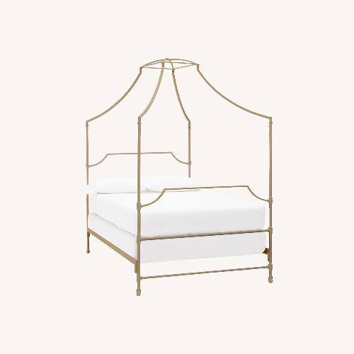 Used Pottery Barn Teen Maison Gold Metal Queen Bed for sale on AptDeco