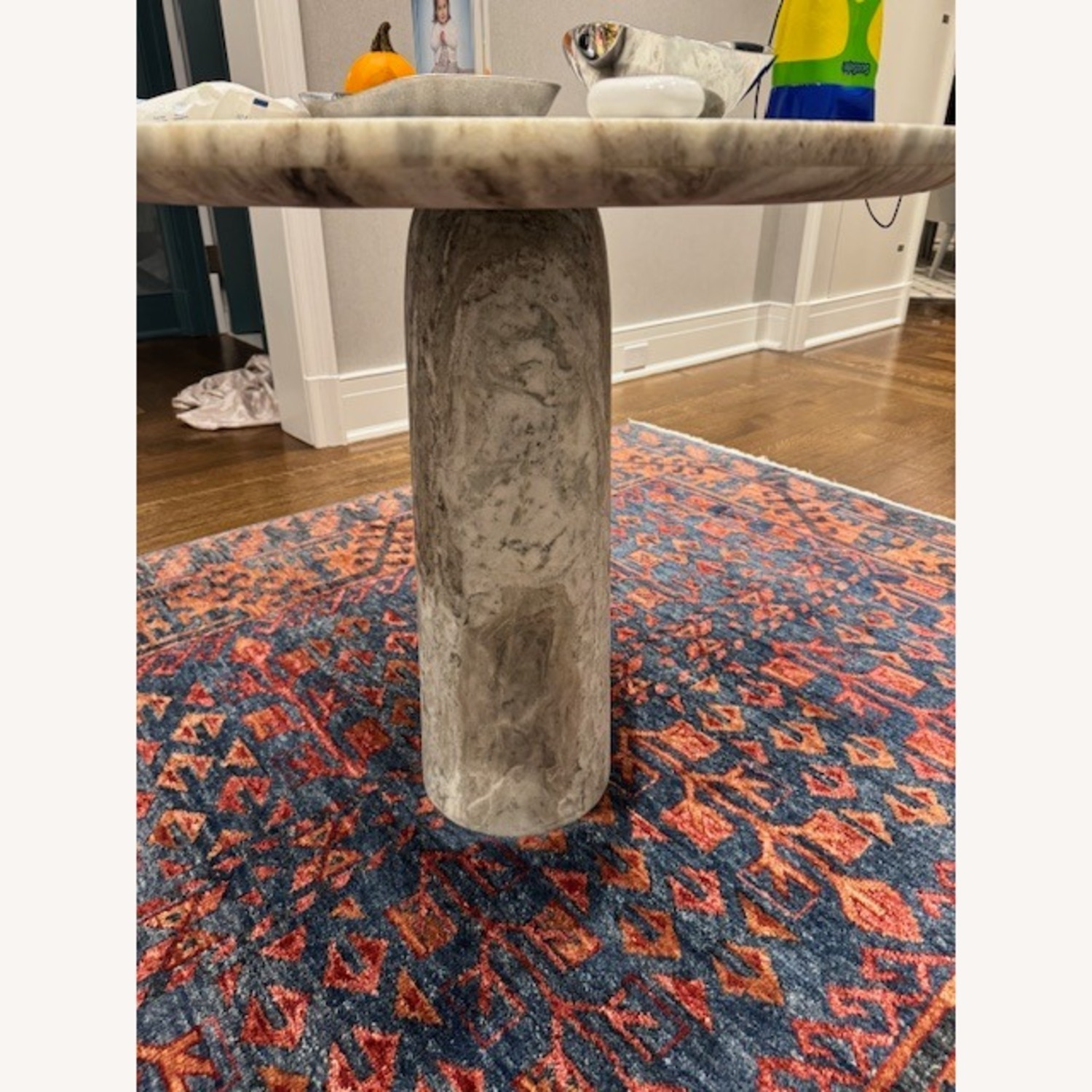 CB2 White Marble Side Table - image-3