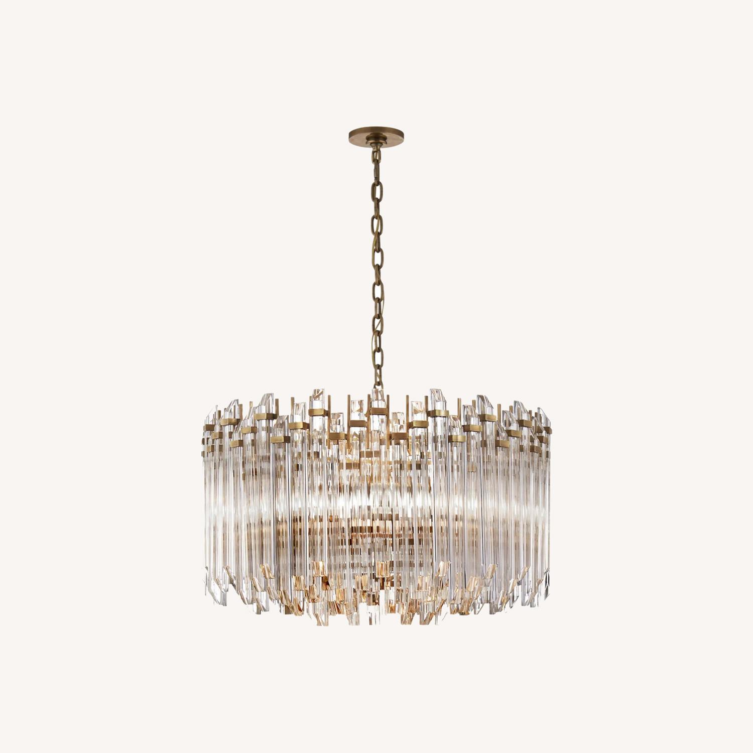 Visual Comfort Large Brass Round Chandelier Light - image-0