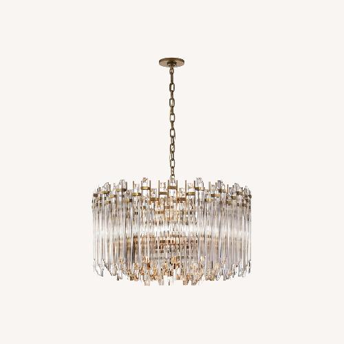 Used Visual Comfort Large Brass Round Chandelier Light for sale on AptDeco