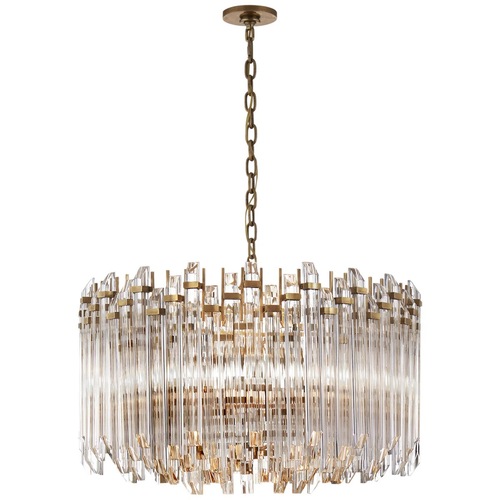 Used Visual Comfort Large Brass Round Chandelier Light for sale on AptDeco