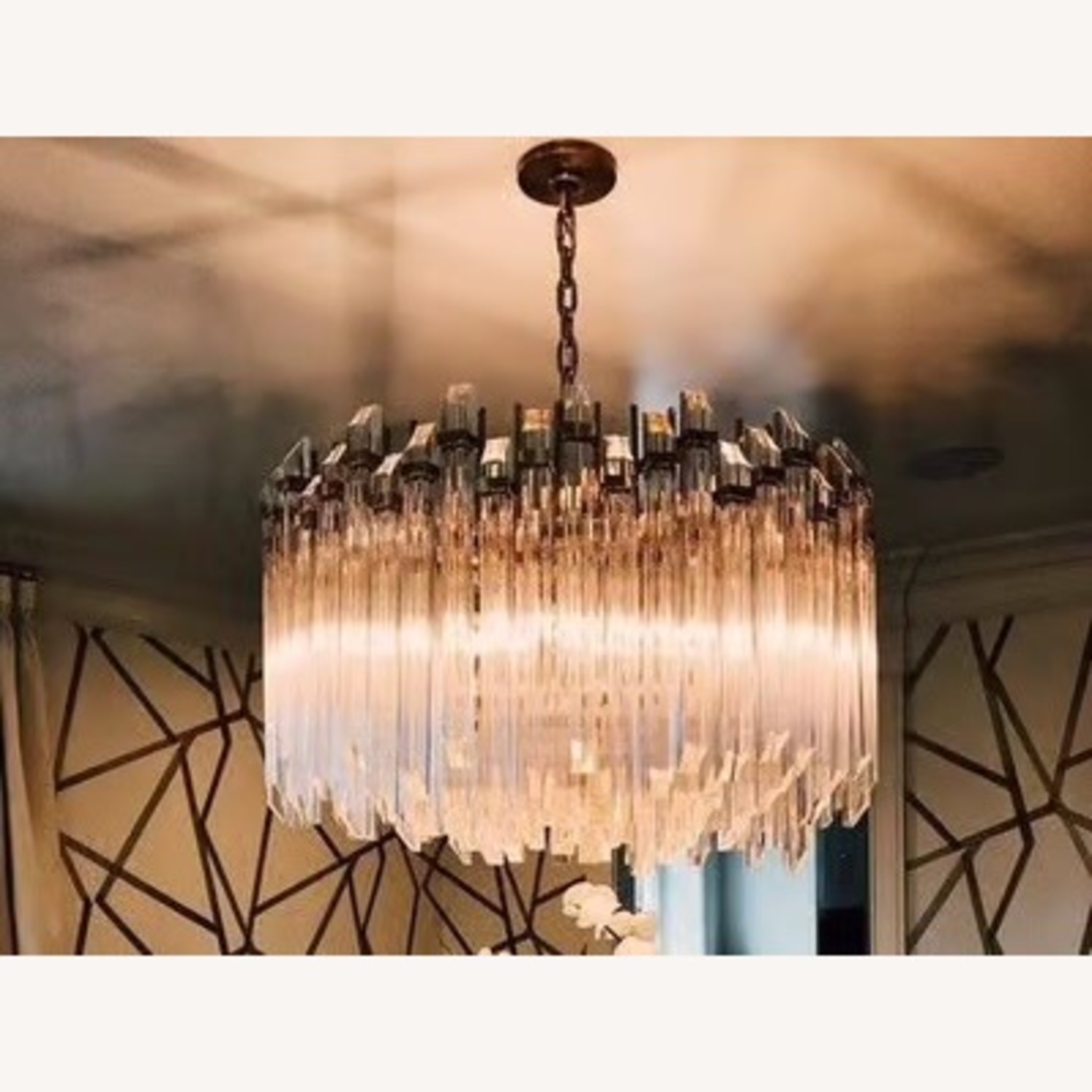 Visual Comfort Large Brass Round Chandelier Light - image-1