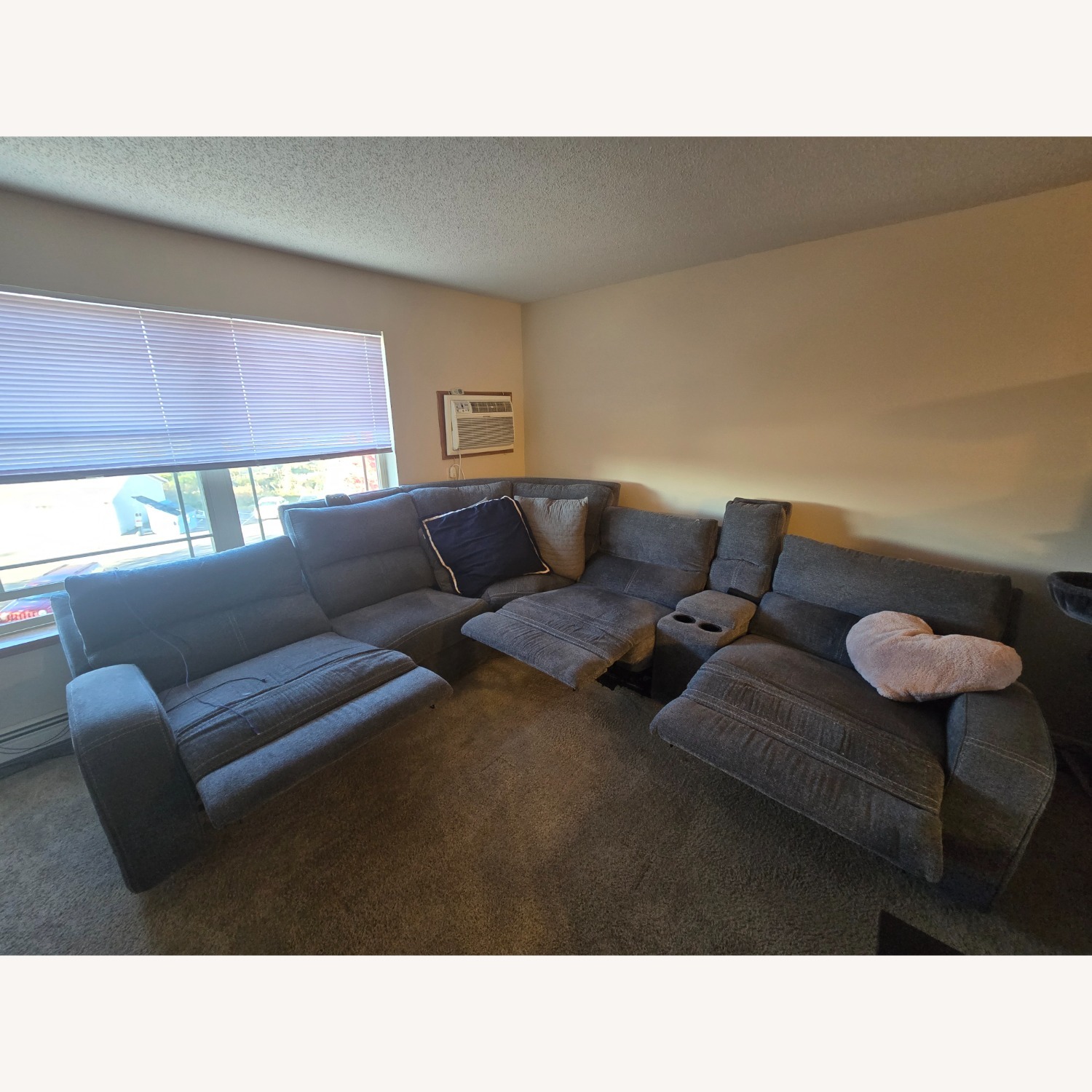 HOM Furniture Dark Gray Fabric 3+ Piece Sectional - image-5