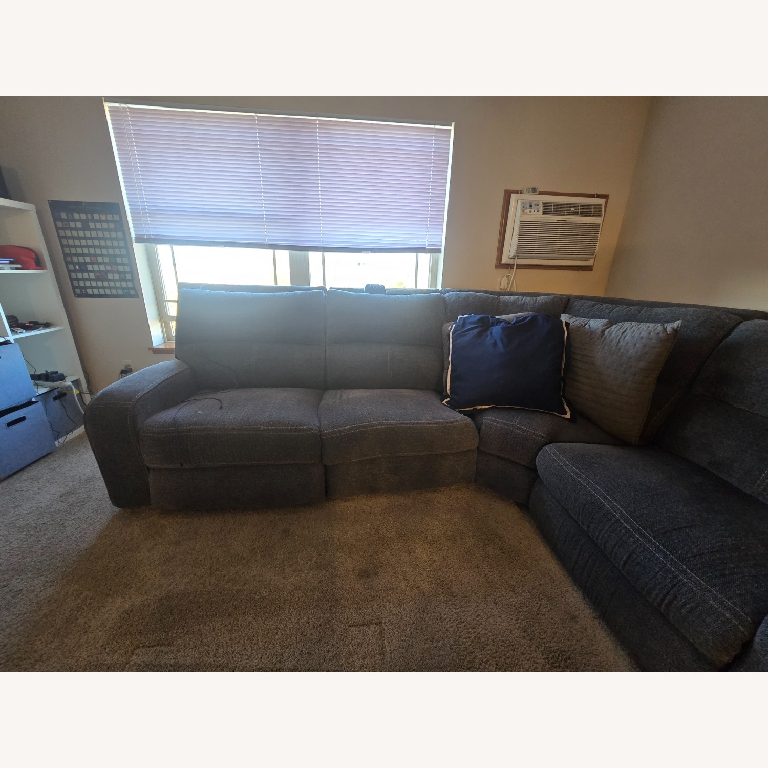 HOM Furniture Dark Gray Fabric 3+ Piece Sectional - image-3