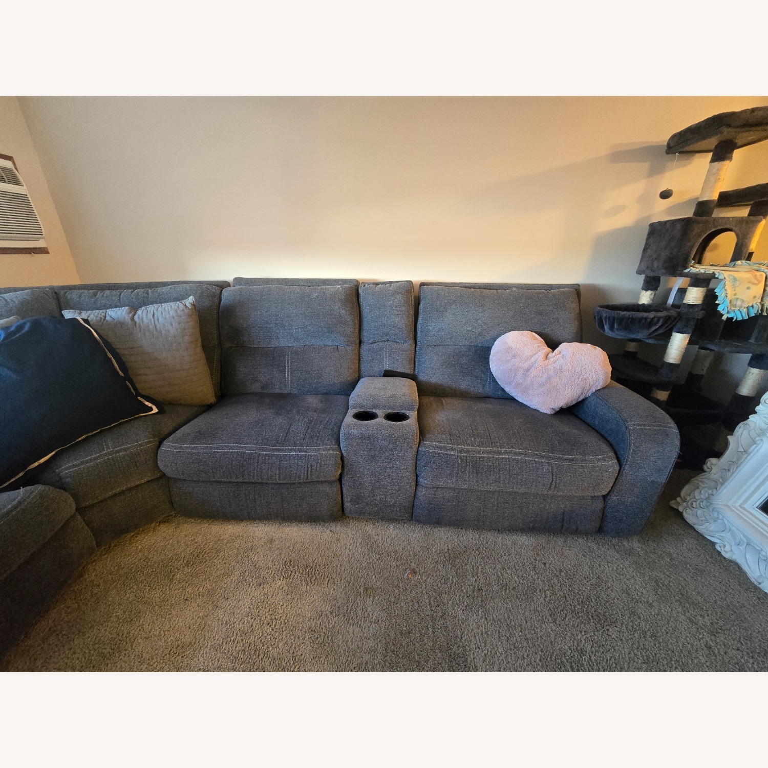 HOM Furniture Dark Gray Fabric 3+ Piece Sectional - image-4