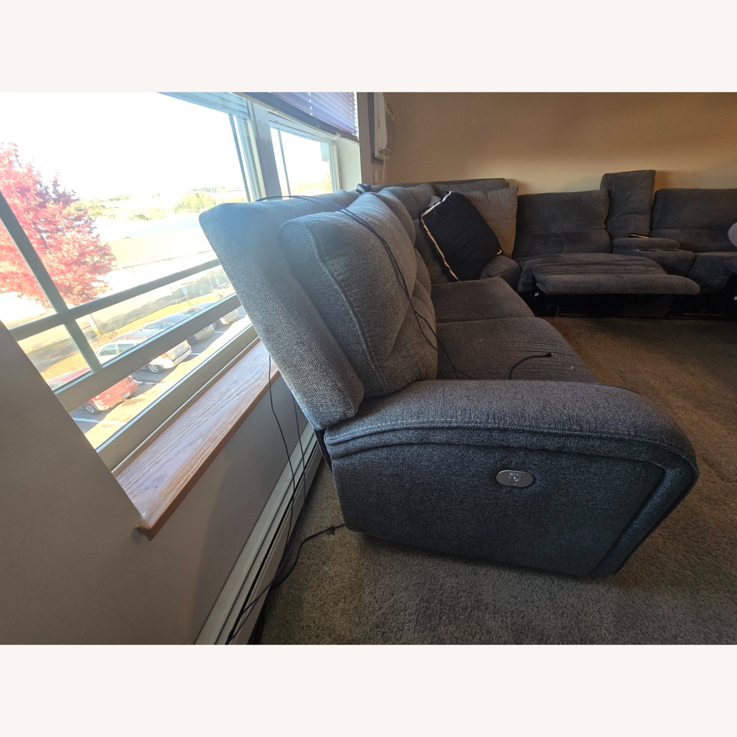 HOM Furniture Dark Gray Fabric 3+ Piece Sectional - image-1