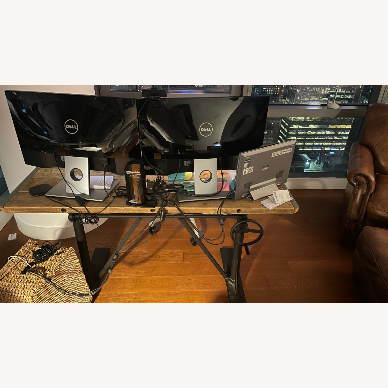 Pottery Barn Brown Pittsburgh Crank Standing Desk (48") - image-8