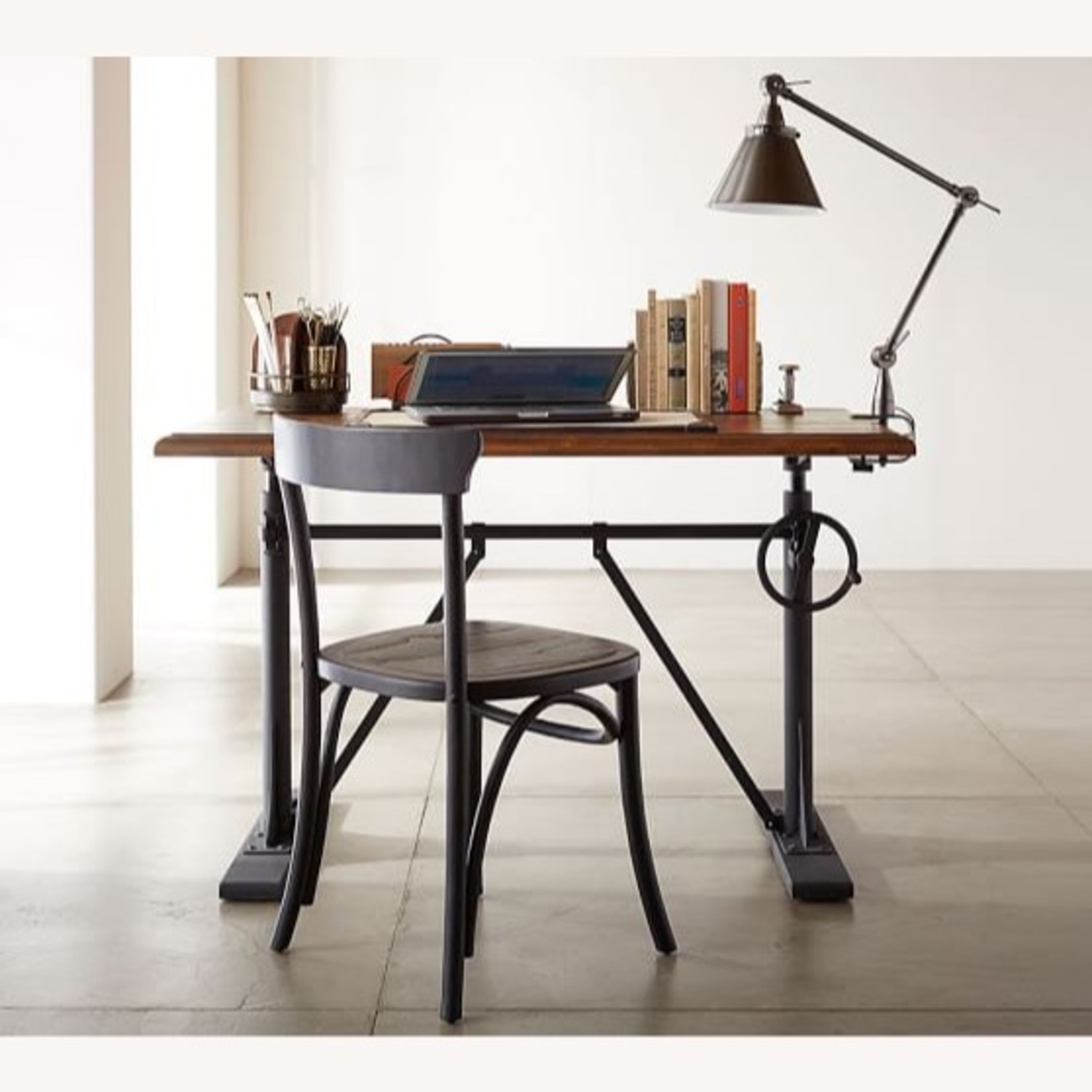 Pottery Barn Brown Pittsburgh Crank Standing Desk (48") - image-2