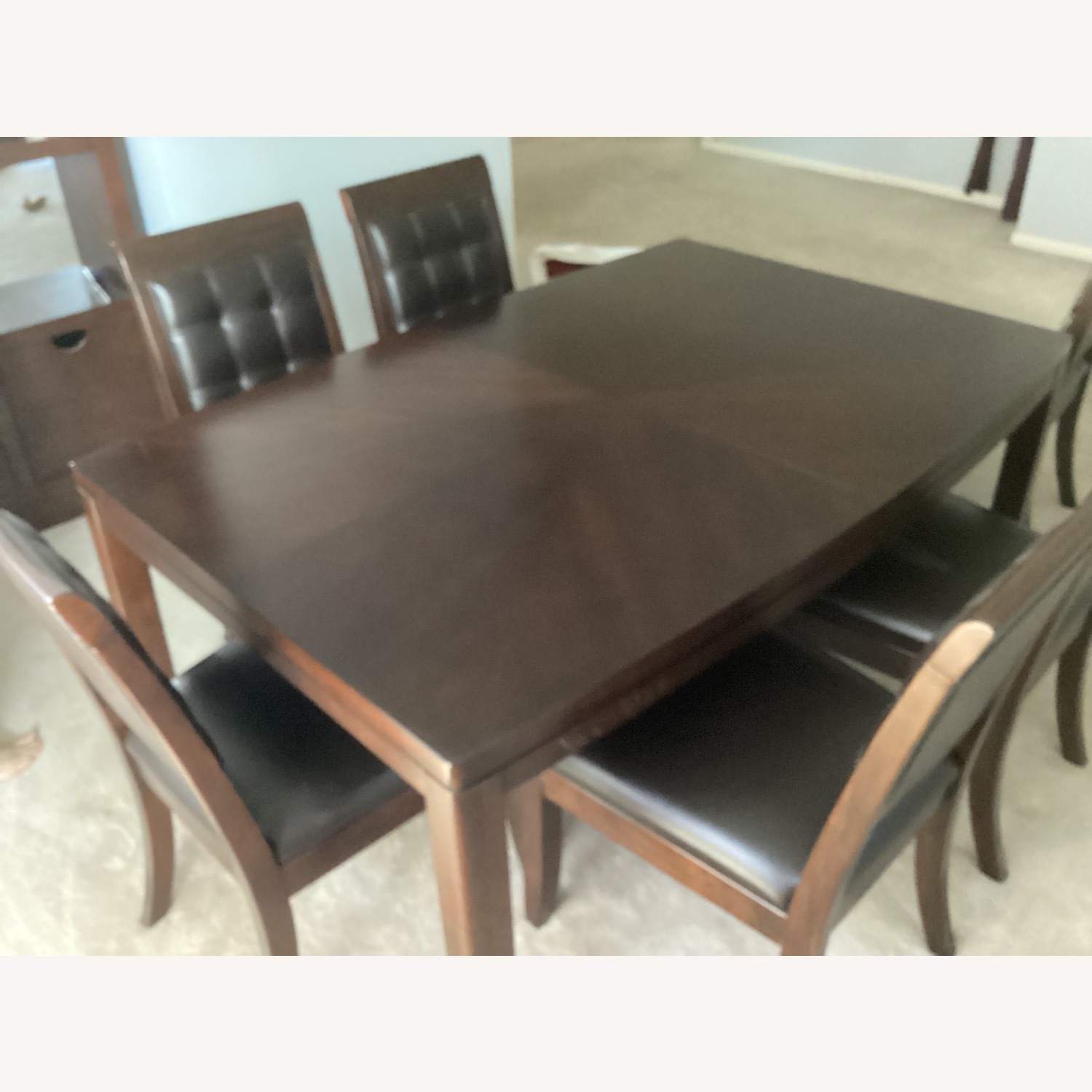 American Drew Wood/Leather Dining Set - image-1