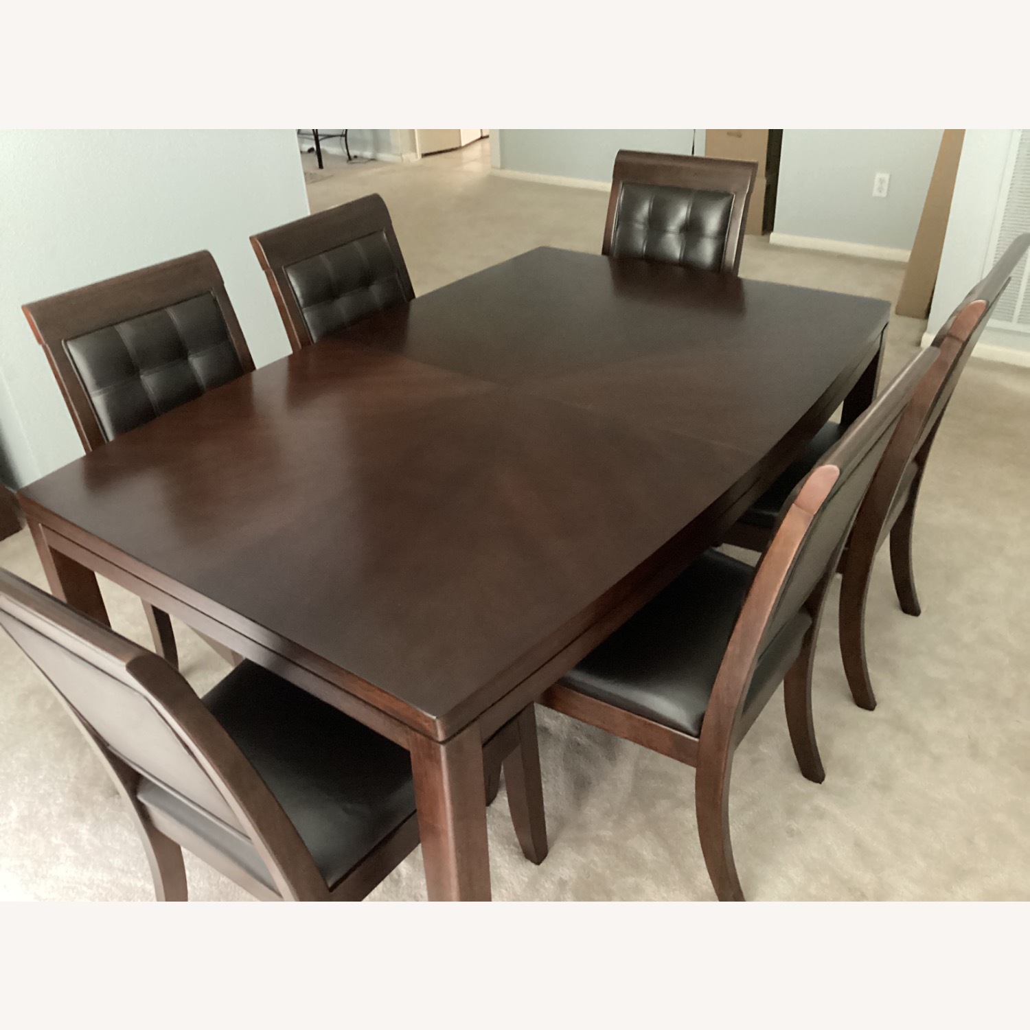 American Drew Wood/Leather Dining Set - image-4
